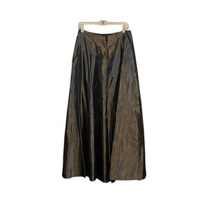 Liz Claiborne Night  Silver Onyx black Taffeta Formal Maxi Skirt